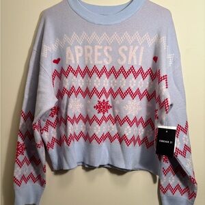 Forever 21 Blue and Red Apres Ski Sweater